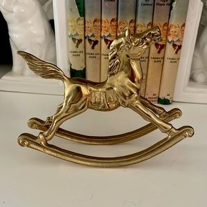 Vintage 7.5 inches brass rocking horse figurine